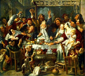 Jordaens《 Koning drinkt 1638》